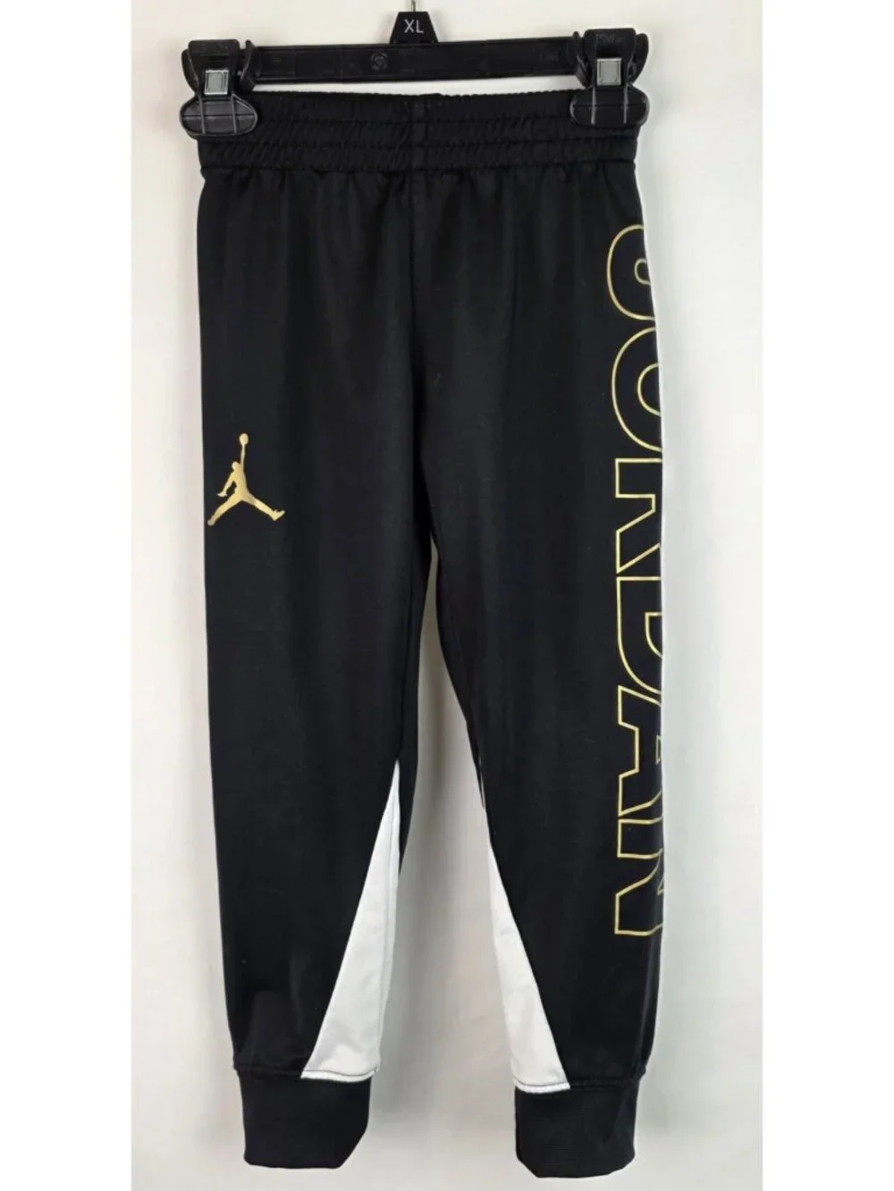 Nike Jordan Kids Childs Jogger Pants Size XS 3-4 Years Black & Gold Pant